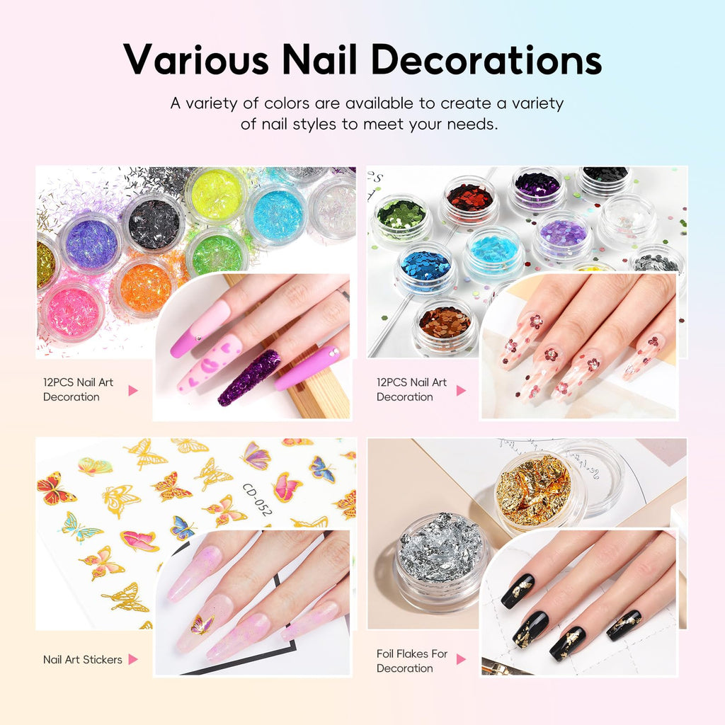 COSCELIA Acrylic Nail Kit for Beginners — All-in-One Gel Polish, Acrylic Powder, Drill & UV Light