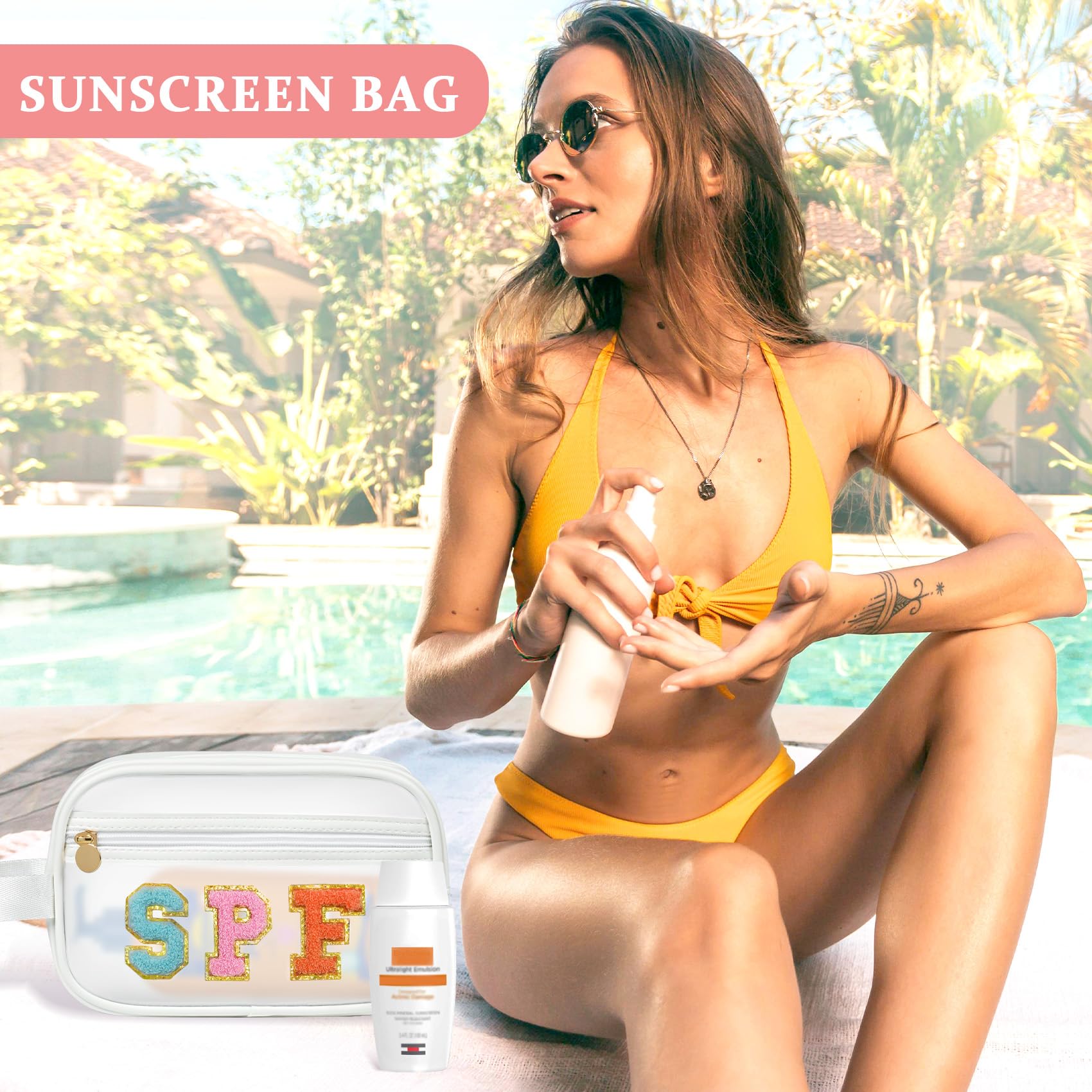 COSHAYSOO Clear Sunscreen Bag – Waterproof Beach Organizer for Women, Teens, and Family Trips