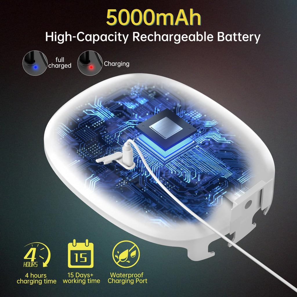 COSMIRROR Heated Shower Mirror Fogless for Shaving – 5000mAh Rechargeable, 3-Color Lights, 360° Rotation