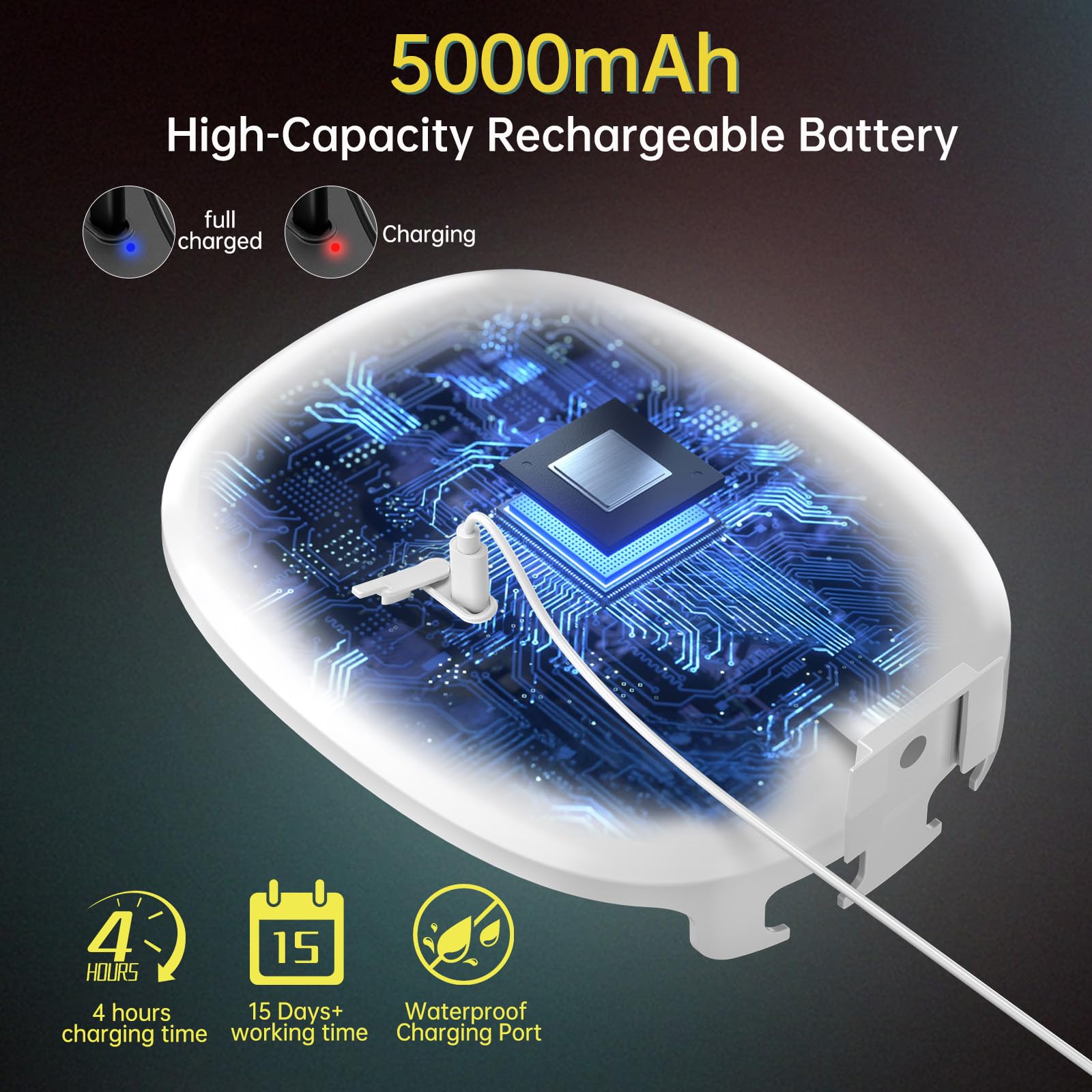 COSMIRROR Heated Shower Mirror Fogless for Shaving – 5000mAh Rechargeable, 3-Color Lights, 360° Rotation