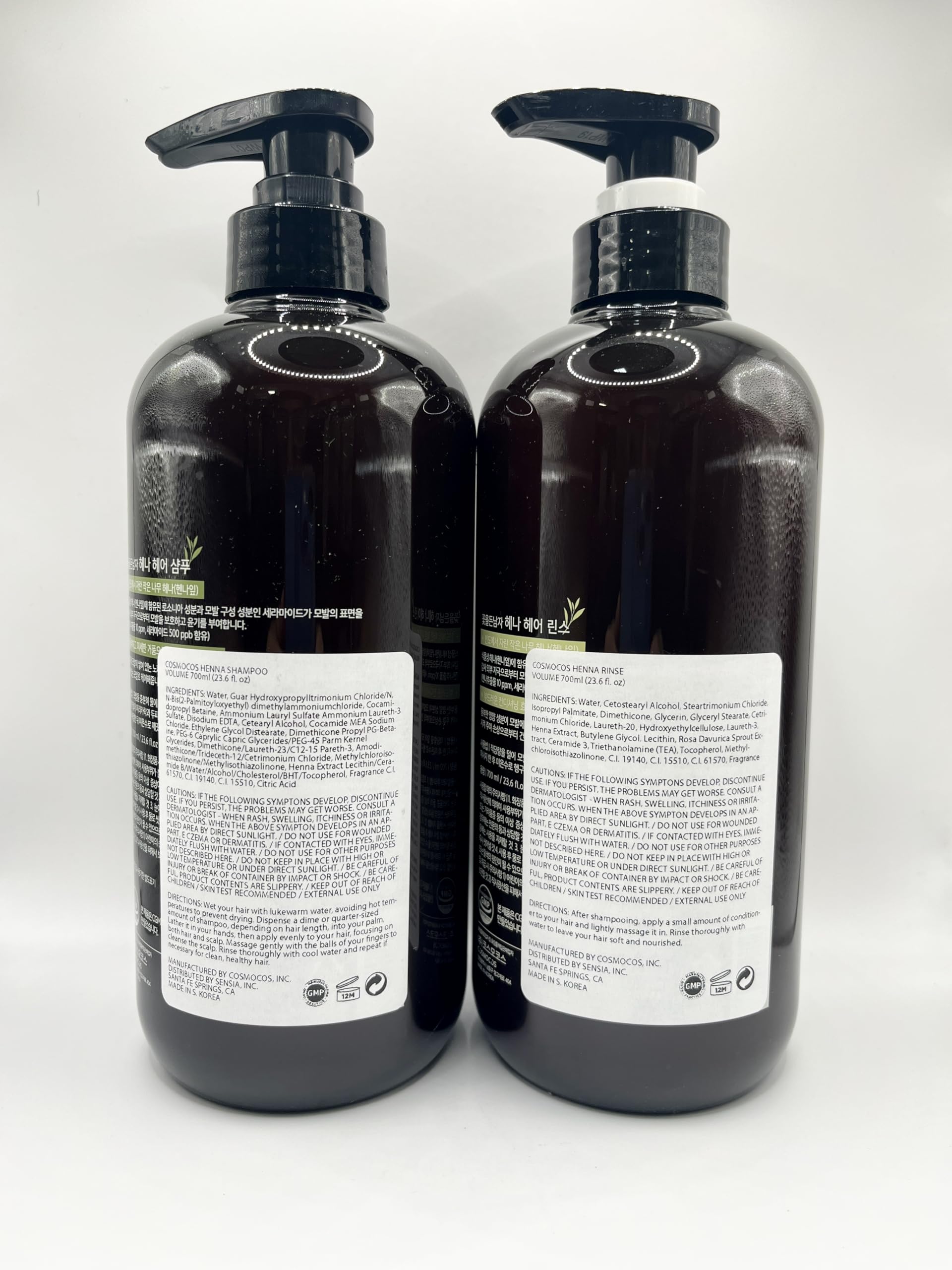 COSMOCOS Henna Hair Shampoo 700ml + Rinse 700ml – Strengthening & Nourishing Hair Care