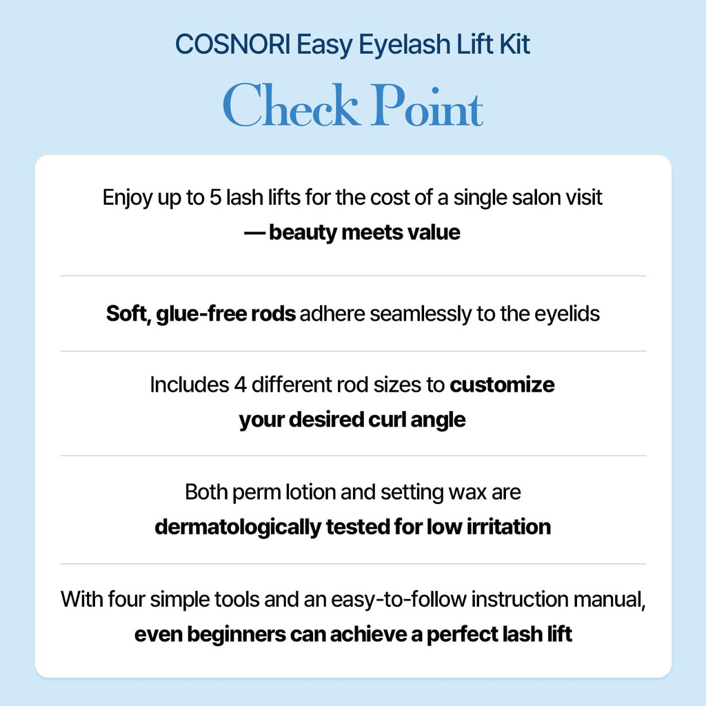COSNORI Easy Eyelash Lift Kit — DIY Lash Perm, No Glue Rods, 5 Uses
