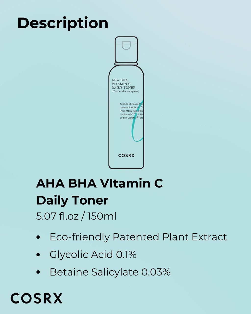 COSRX ABC Daily Toner - AHA BHA Vitamin C Exfoliating Toner 150ml
