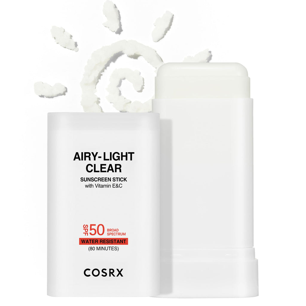 COSRX Airy-Light Clear Sunscreen Stick SPF 50 | Matte Finish, Vitamin E & C, 0.67 oz (19 g)