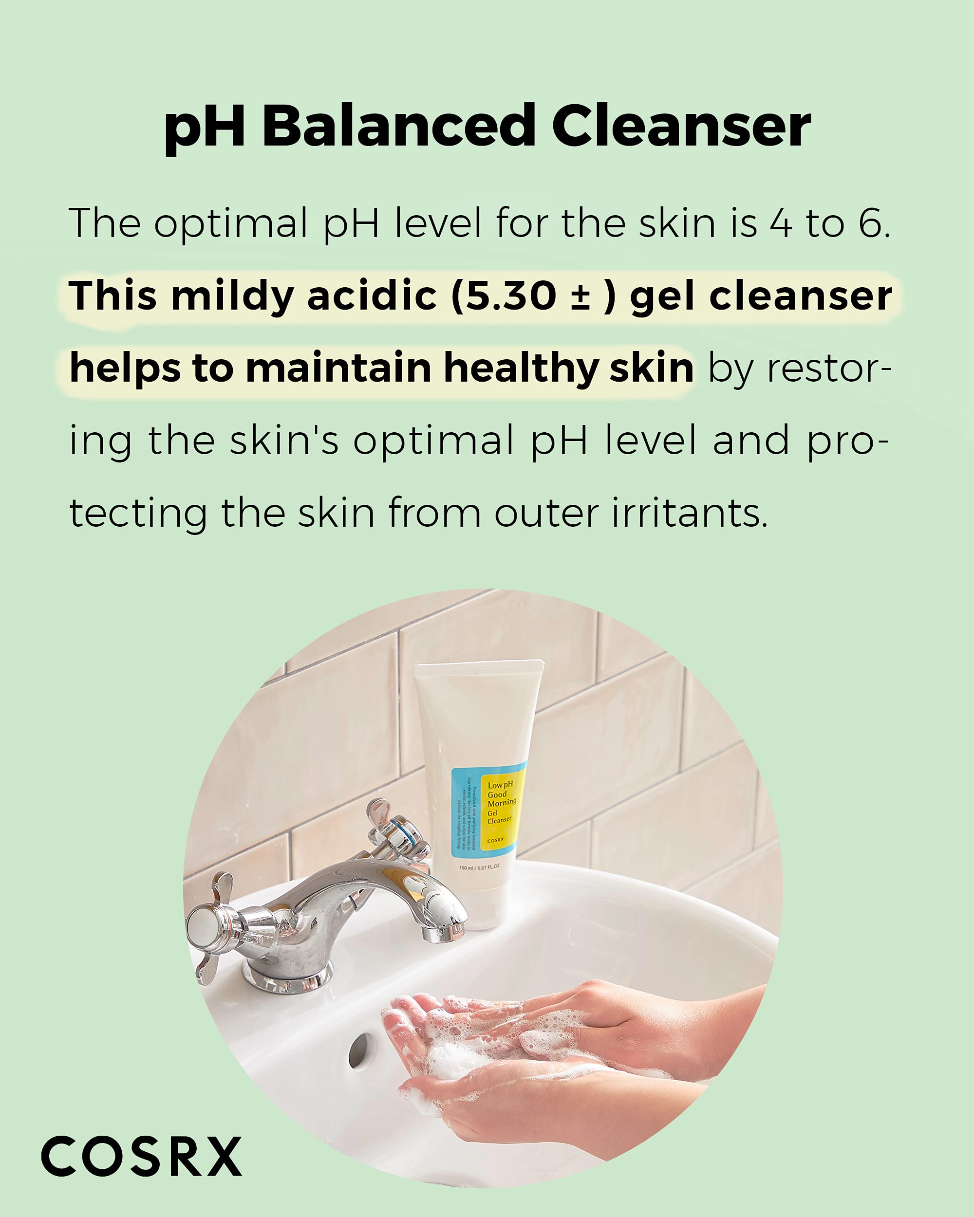 COSRX Low pH Good Morning Gel Cleanser – 1.7 fl oz / 50 ml | Travel-Size, pH-Balanced for Acne-Prone Skin