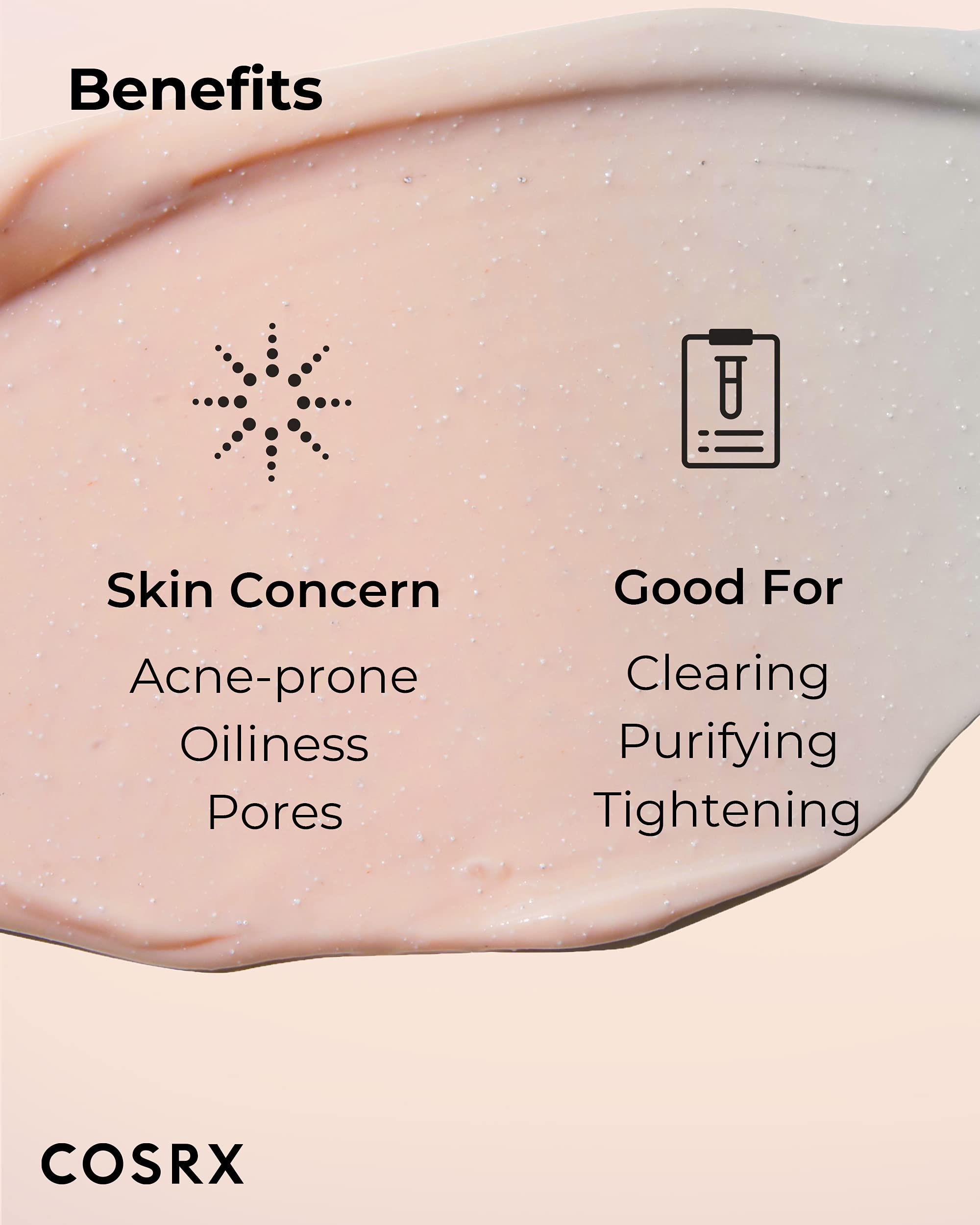COSRX Pink Pore Clarifying Charcoal Mask – 3.8 fl oz / 110 g | Pore Refining & Color-Changing