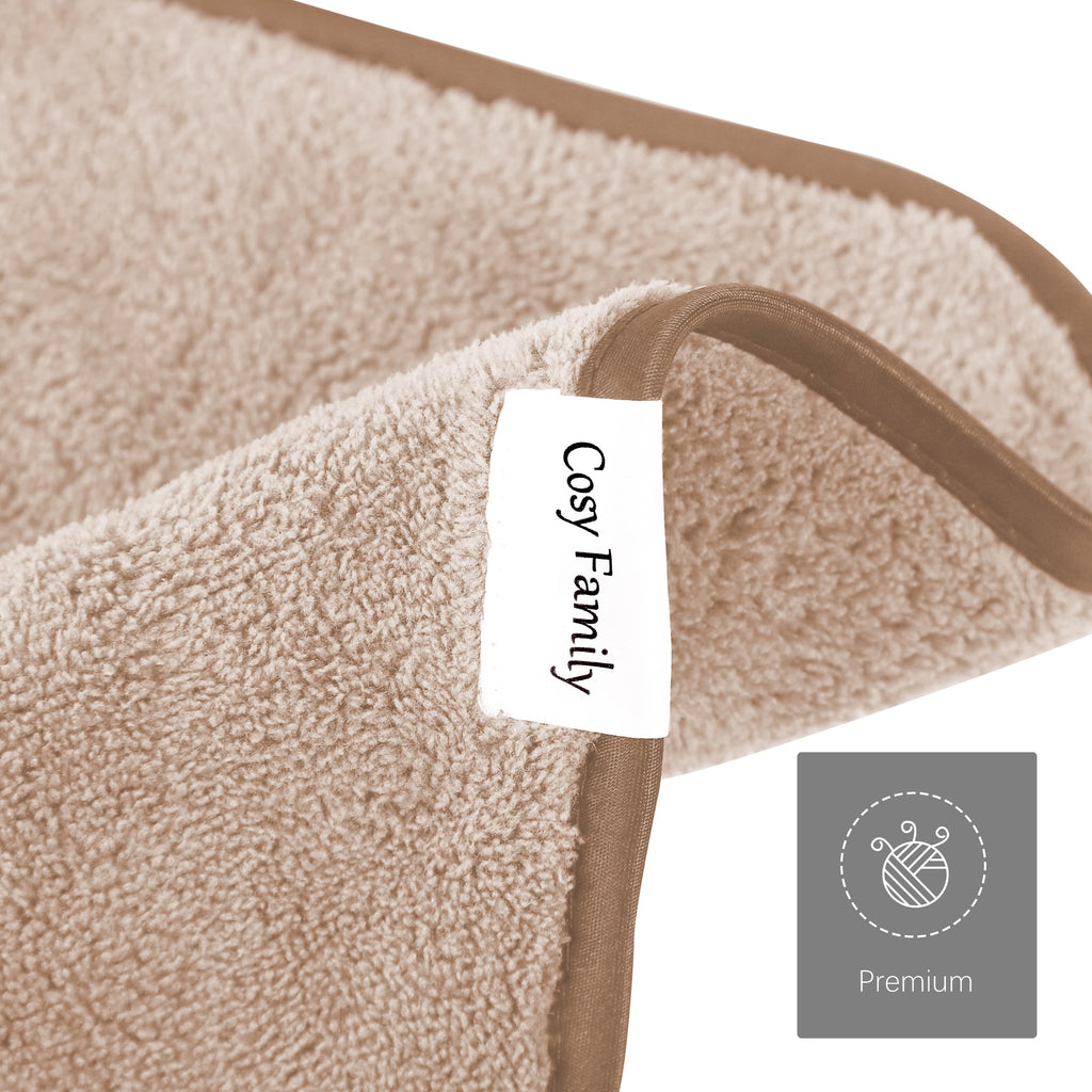 Cosy Family 10 Pack Makeup Remover Cloths - Soft Microfiber Facial Cleansing Cloths, 12x12 in, Brown