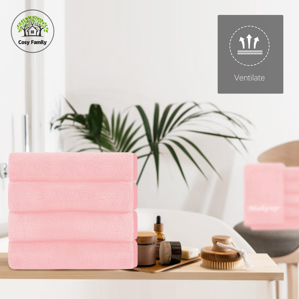 Cosy Family 10-Pack Makeup Remover Cloths | Soft Microfiber 12x12 in (Pink)