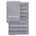 Cosy Family 10 Pack Makeup Remover Cloths - Soft Microfiber Facial Cleansing, 12x12 in, Grey