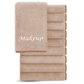 Cosy Family 10 Pack Makeup Remover Cloths - Soft Microfiber Facial Cleansing Cloths, 12x12 in, Brown