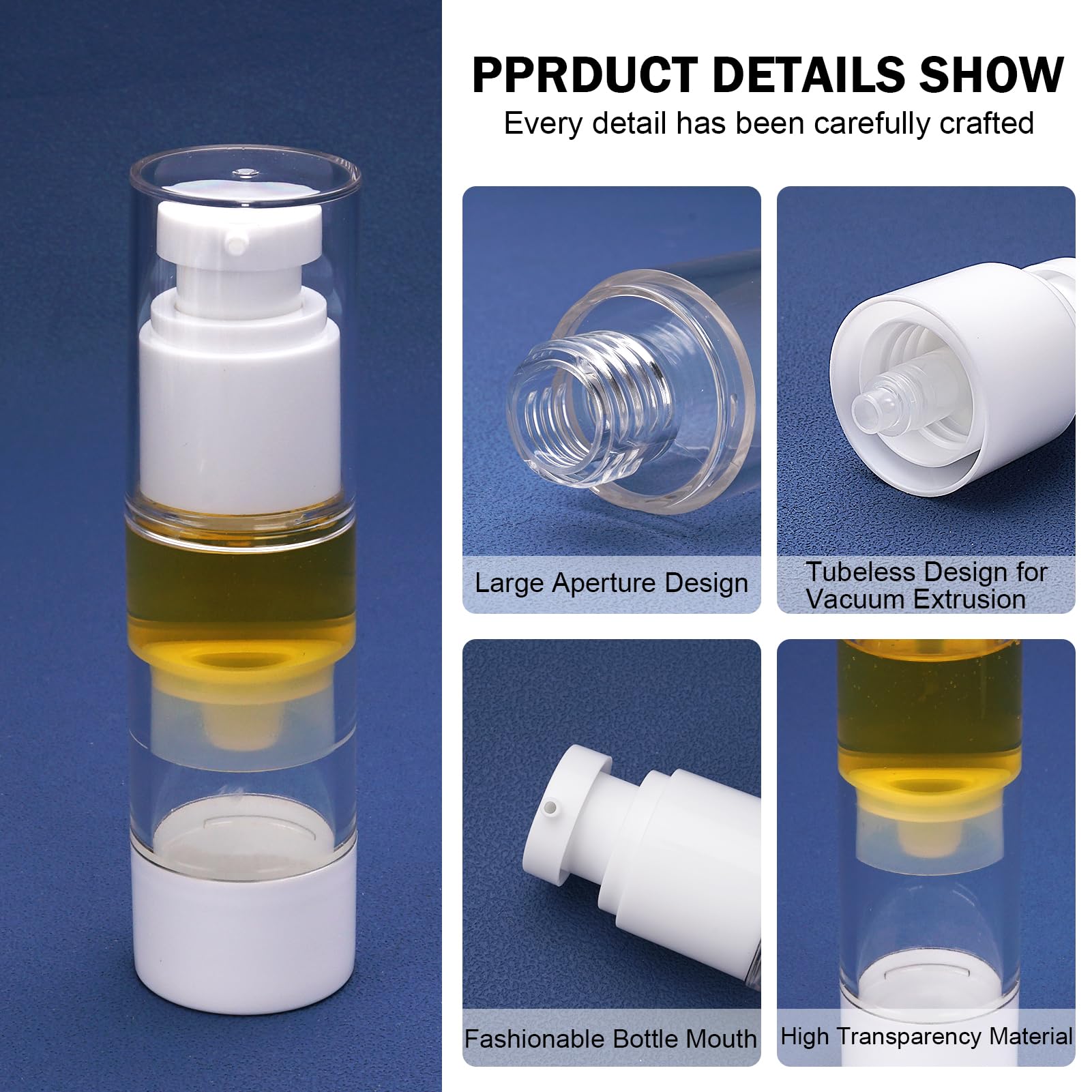 Cosywell Airless Pump Bottles 8 Pack 1oz/30ml Travel Containers
