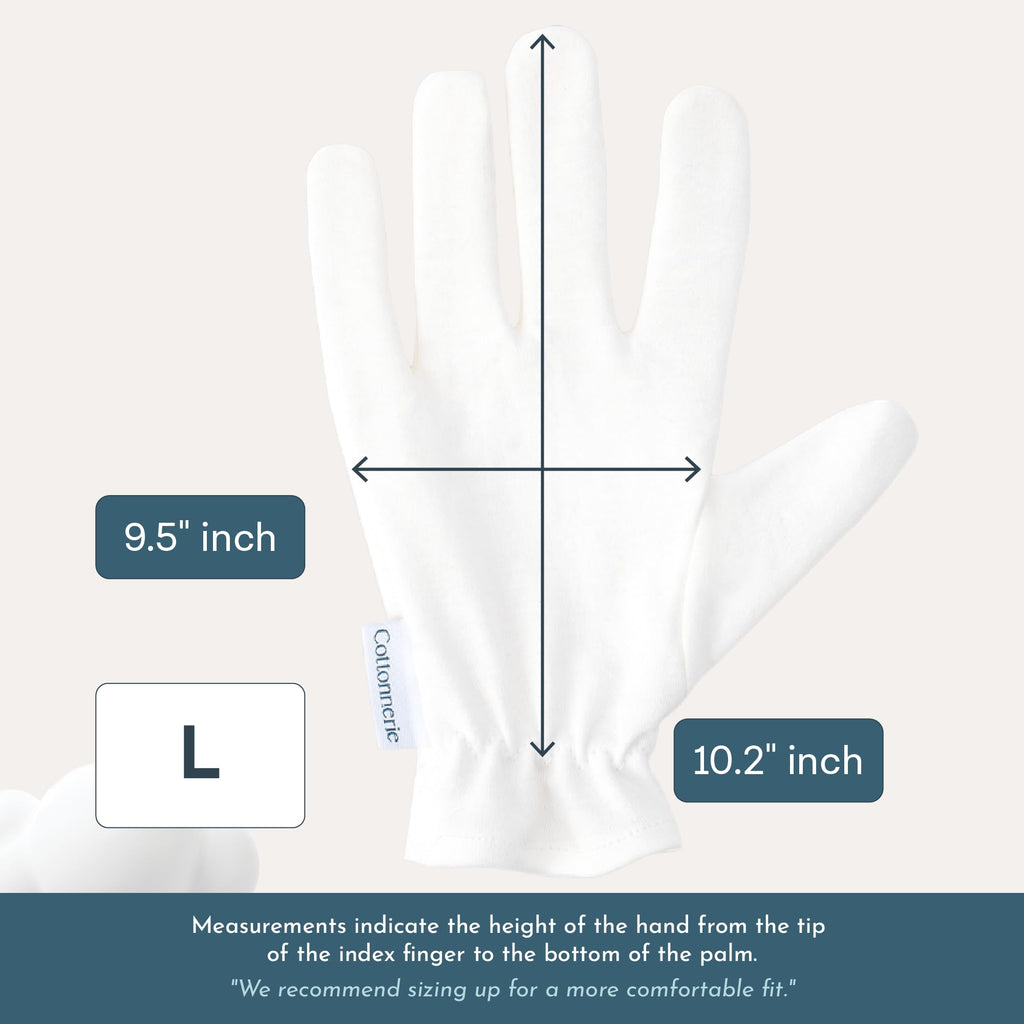 Cottonnerie 8 Pairs Cotton Gloves for Dry Hands – Overnight Moisturizing & Eczema-Friendly