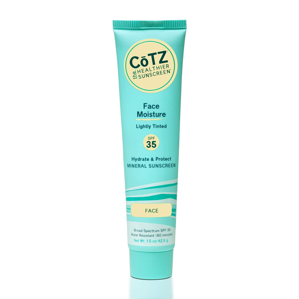 CoTZ Face Moisture Lightly Tinted Mineral Sunscreen SPF 35 – 1.5 oz | Sheer Tint Primer, Reef-Friendly