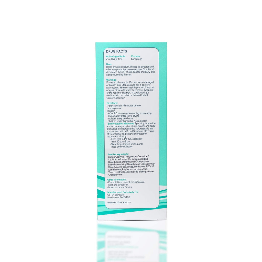 CoTZ Face Moisture Lightly Tinted Mineral Sunscreen SPF 35 – 1.5 oz | Sheer Tint Primer, Reef-Friendly