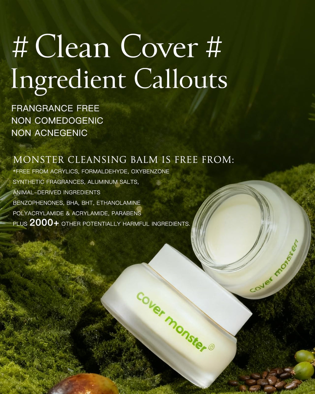 COVER MONSTER Cleansing Balm – Gentle Makeup Remover for Waterproof Makeup & Sunscreen