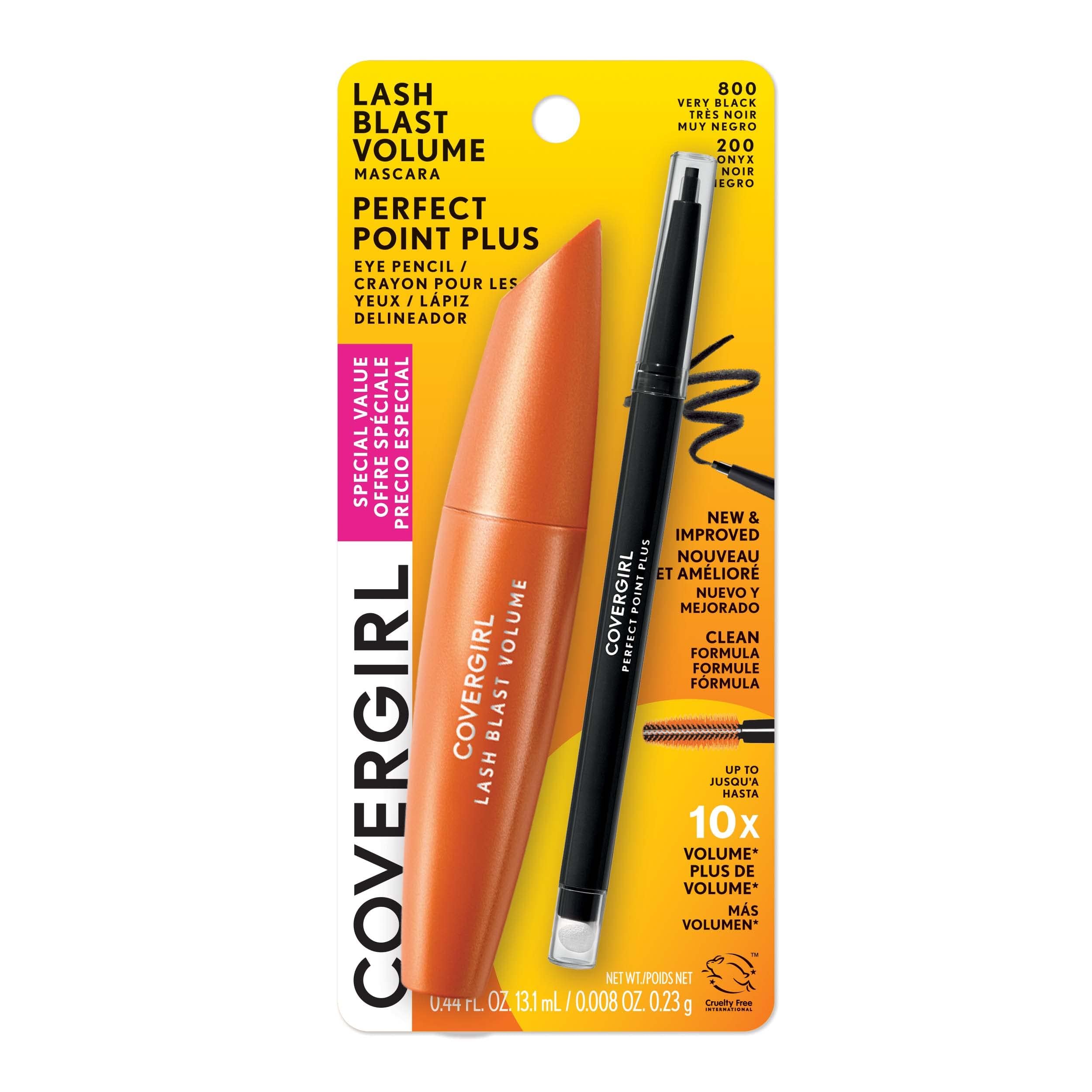 COVERGIRL Lash Blast Volume Mascara Waterproof + Perfect Point Plus Eyeliner Pencil Twin Pack — Very Black & Black Onyx