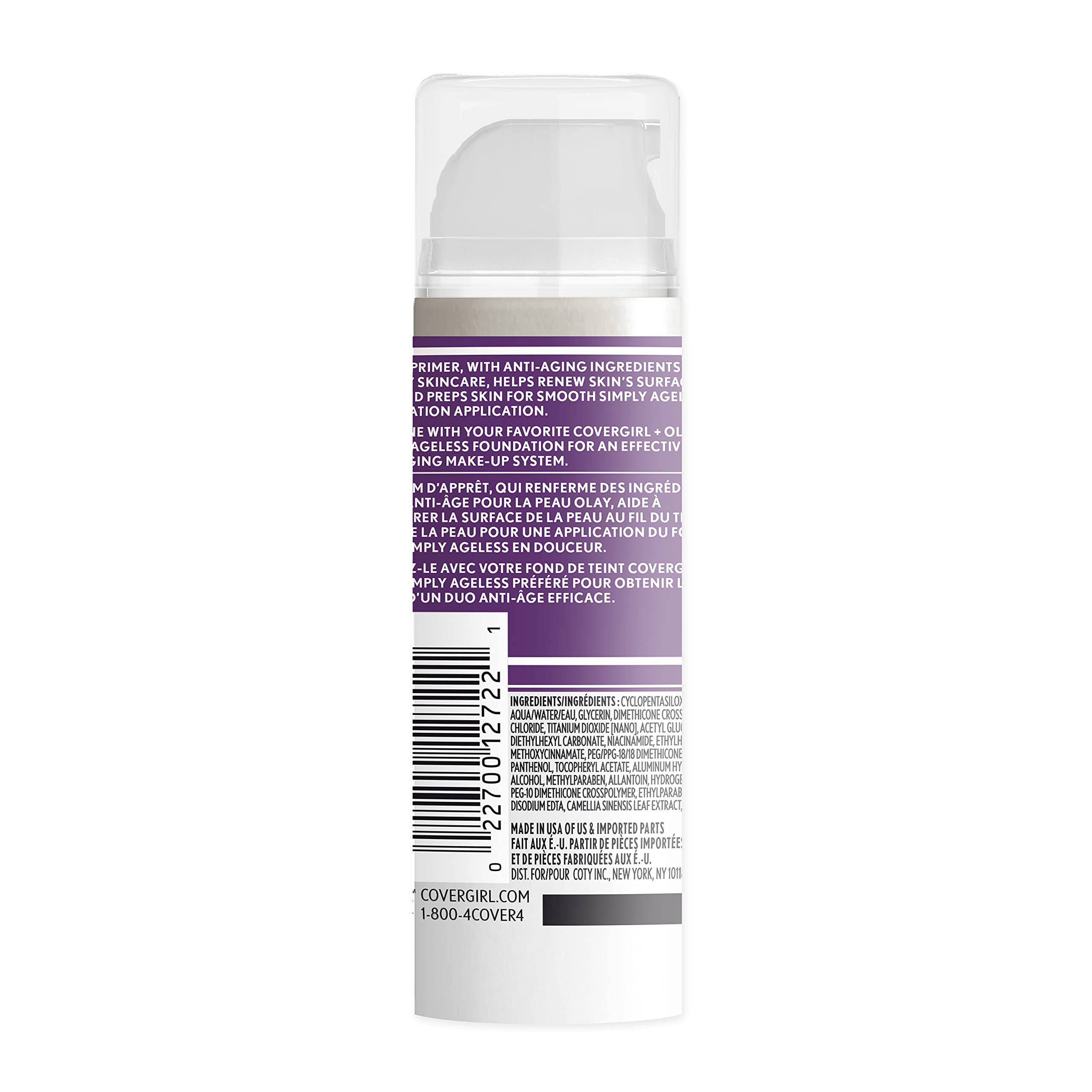 COVERGIRL Simply Ageless Primer – Hydrating Skin Prep for a Youthful Look | 1 fl oz