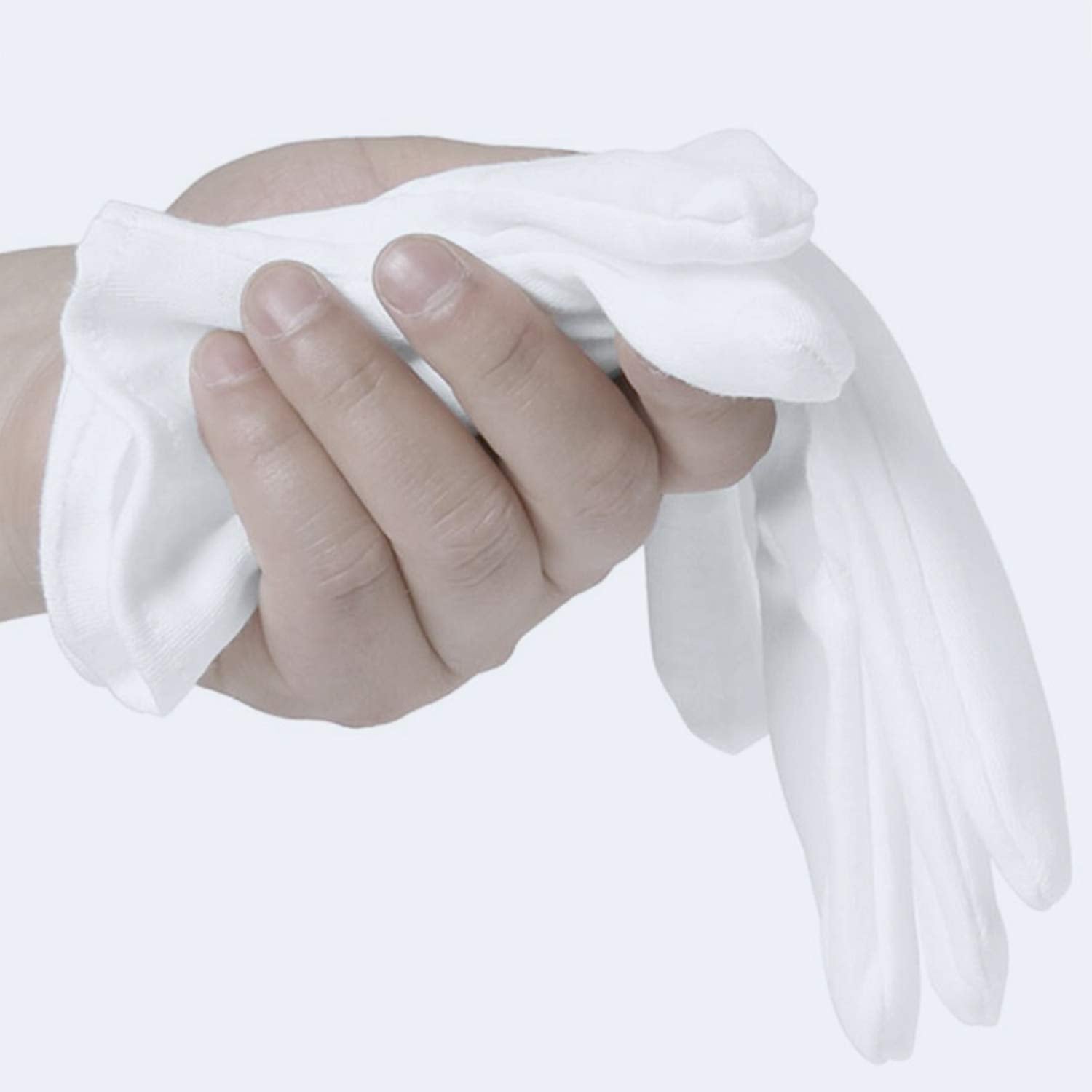 COYAHO 12 Pairs White Cotton Gloves for Serving & Inspection – Soft, Reusable Cloth Gloves