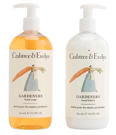 Crabtree & Evelyn Gardeners Hand Soap and Hand Lotion Duo – Gentle Cleansing & Hydration for Outdoor Hands
