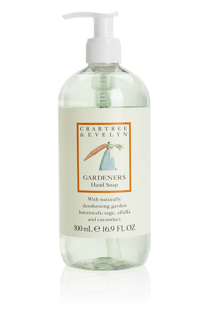 Crabtree & Evelyn Gardeners Hand Soap, 16.9 fl oz – Herbal Hand Cleanser with Alfalfa & Chicory
