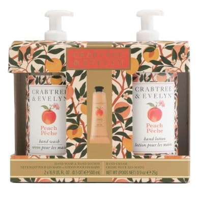 Crabtree & Evelyn Peach 3-Piece Hand Wash, Lotion & Cream Set