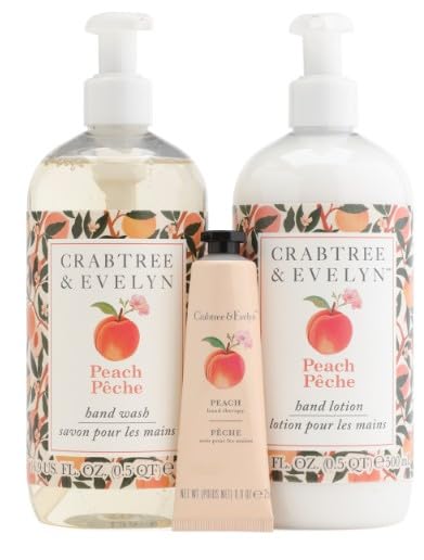 Crabtree & Evelyn Peach 3-Piece Hand Wash, Lotion & Cream Set