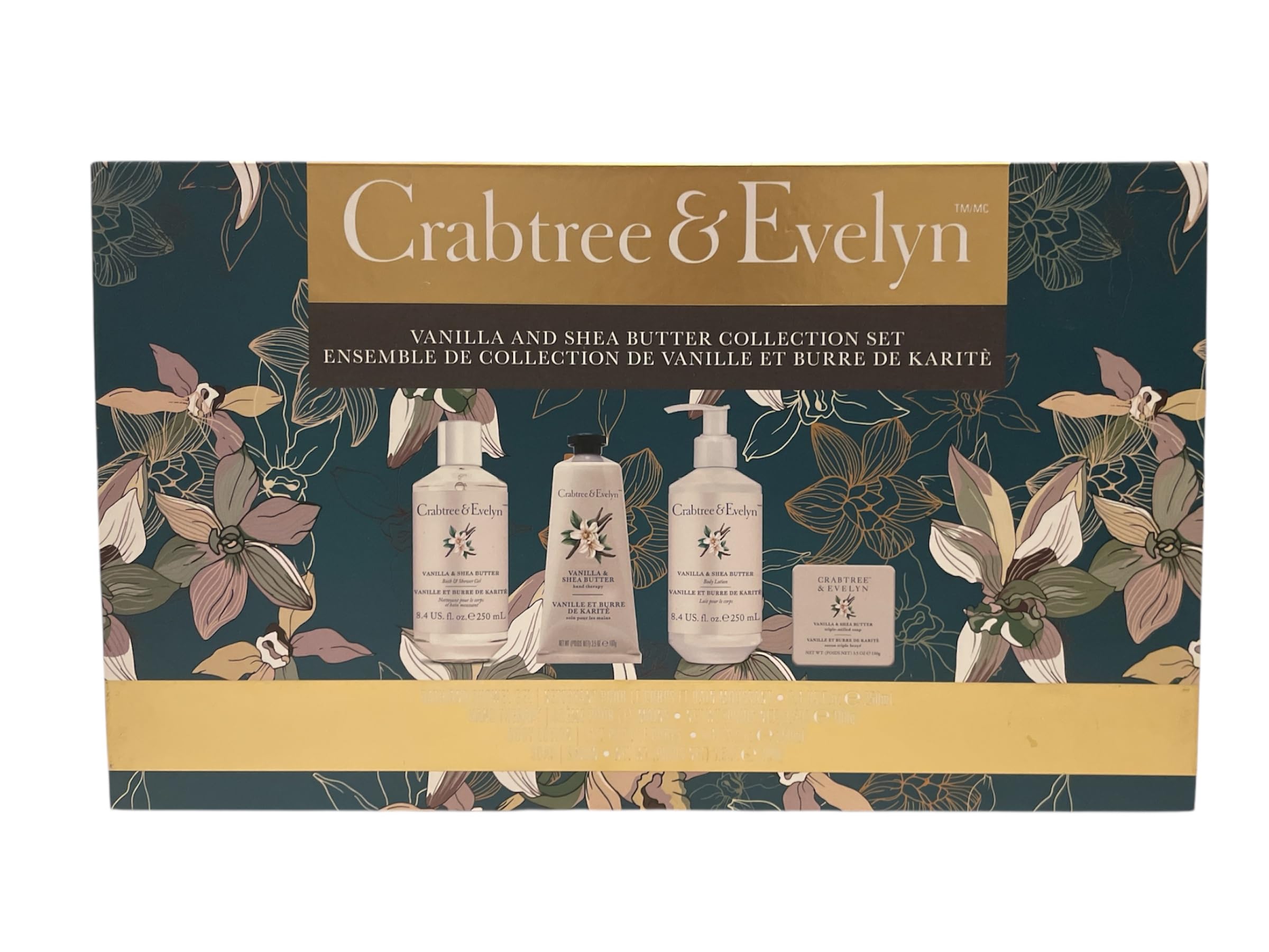 Crabtree & Evelyn Summer Hill Collection Set – Bath & Shower Gel, Body Lotion, Hand Therapy & Soap