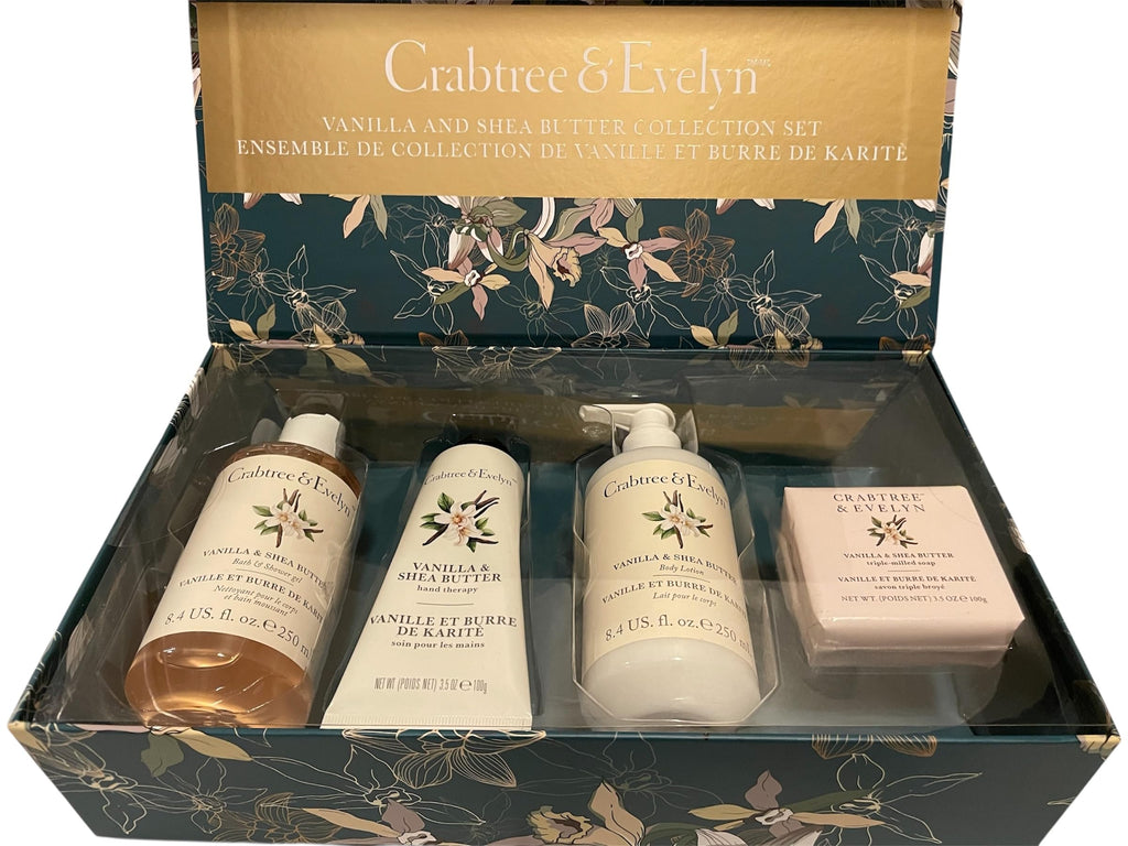 Crabtree & Evelyn Summer Hill Collection Set – Bath & Shower Gel, Body Lotion, Hand Therapy & Soap