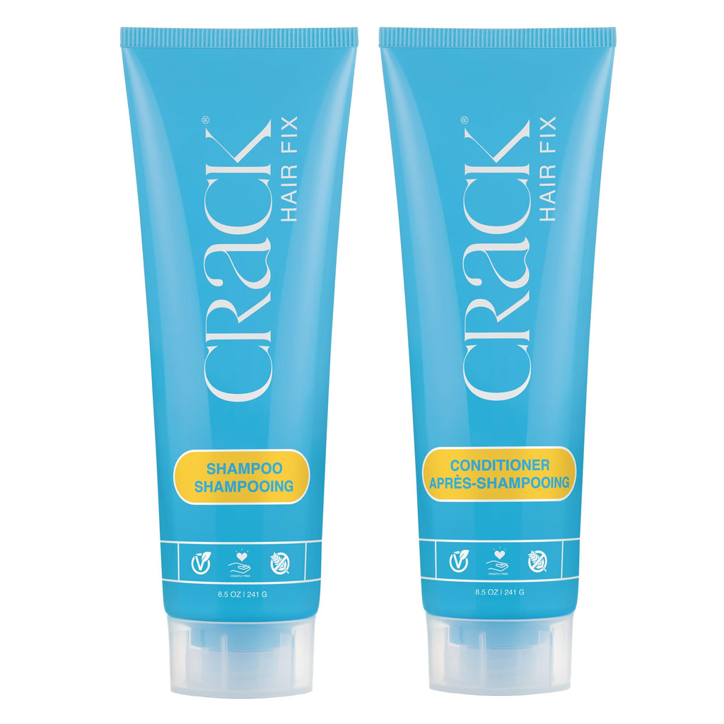 CRACK Hair Fix Shampoo & Conditioner Set – Bond Repair, Anti-Frizz, Color-Safe (8.5 oz Each)