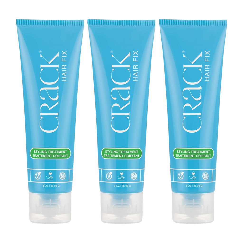 Crack Hair Fix Styling Cream – Multi-Task Leave-In, Frizz & Heat Protection (Pack of 3)