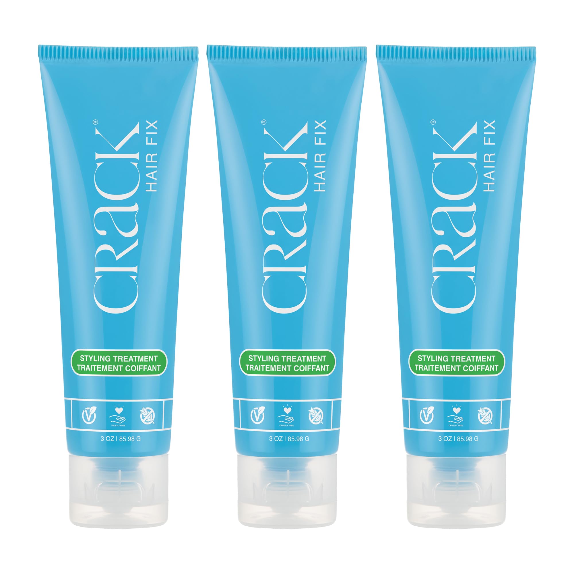 Crack Hair Fix Styling Cream – Multi-Task Leave-In, Frizz & Heat Protection (Pack of 3)