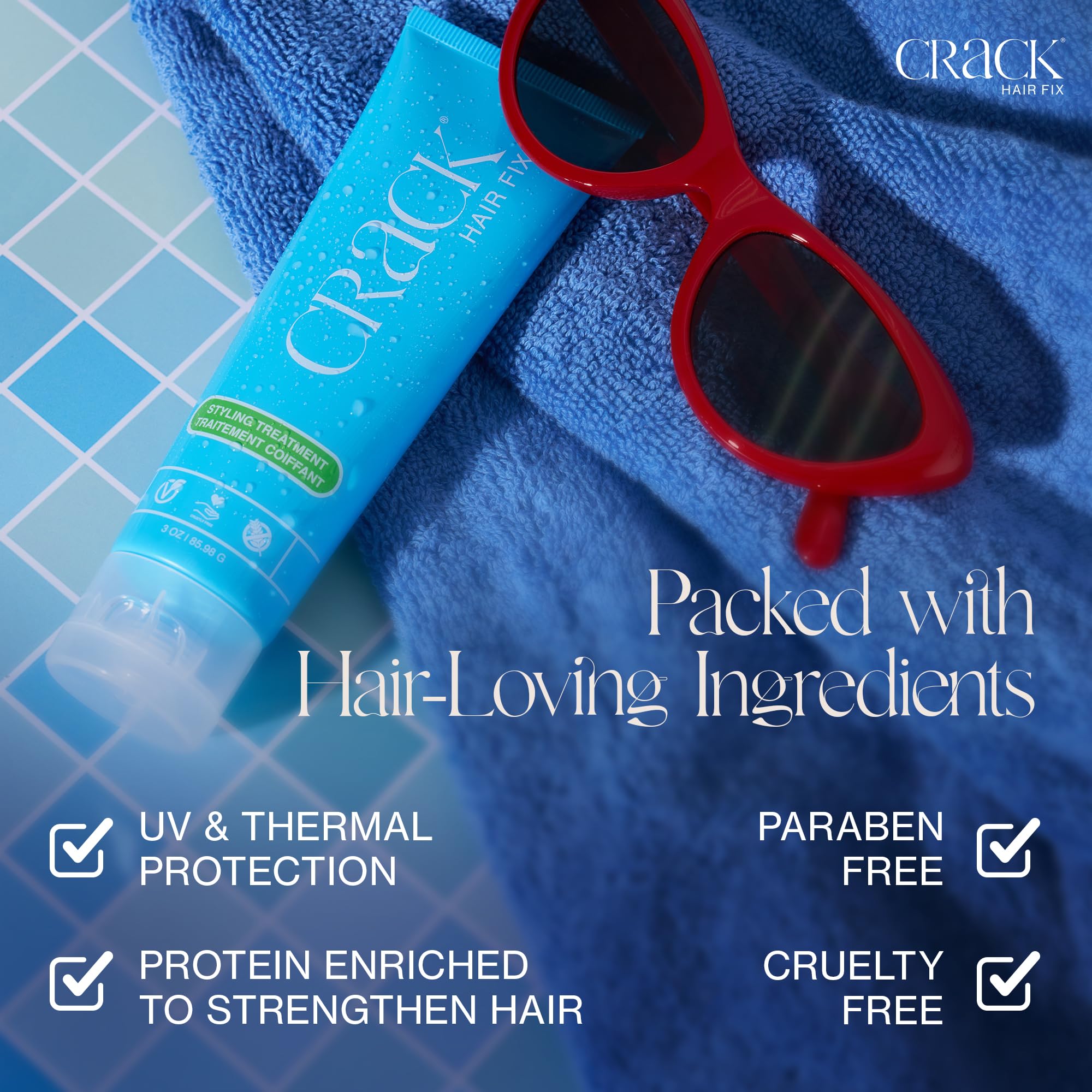 Crack Hair Fix Styling Cream – Multi-Task Leave-In, Frizz & Heat Protection (Pack of 3)