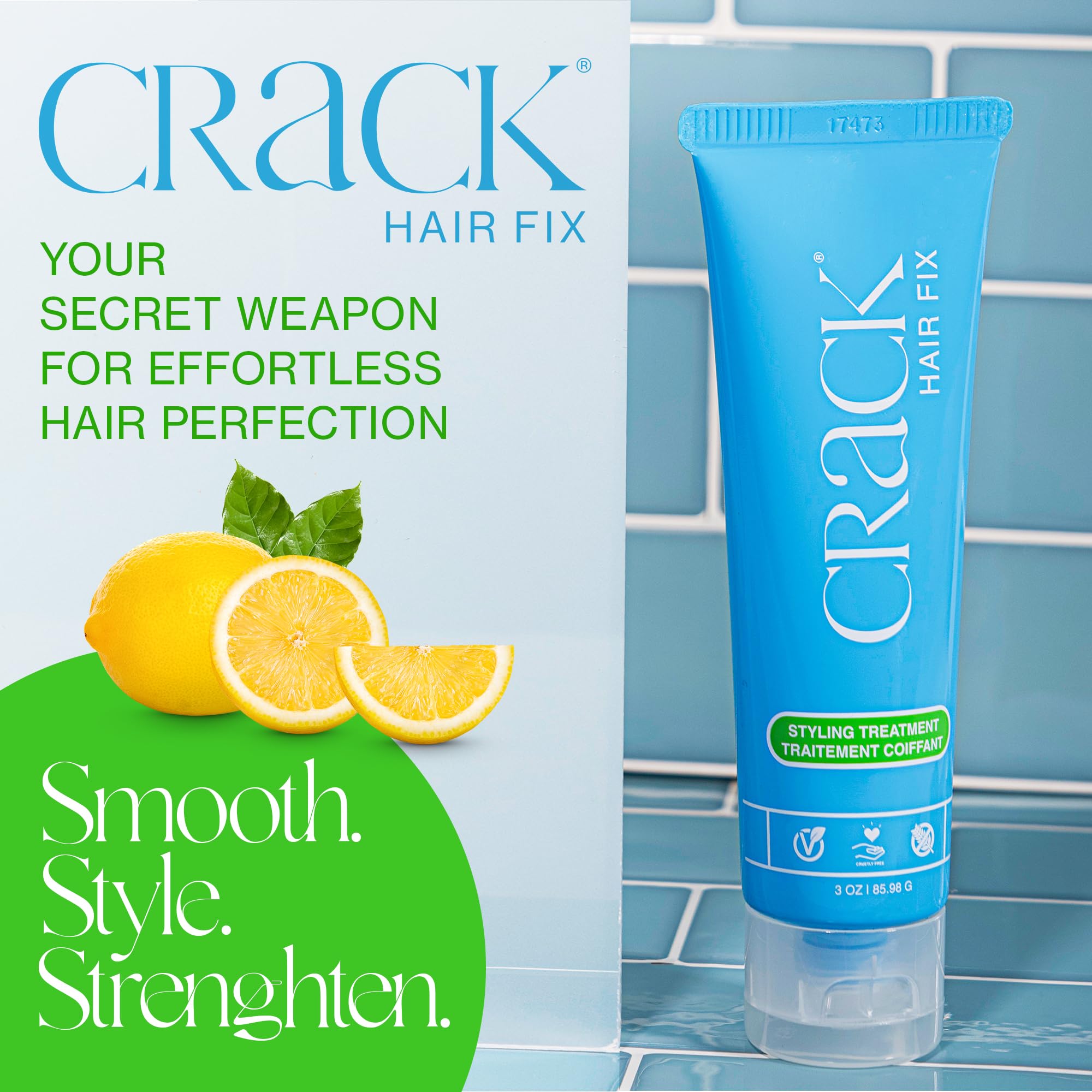 Crack Hair Fix Styling Cream – Multi-Task Leave-In, Frizz & Heat Protection (Pack of 3)