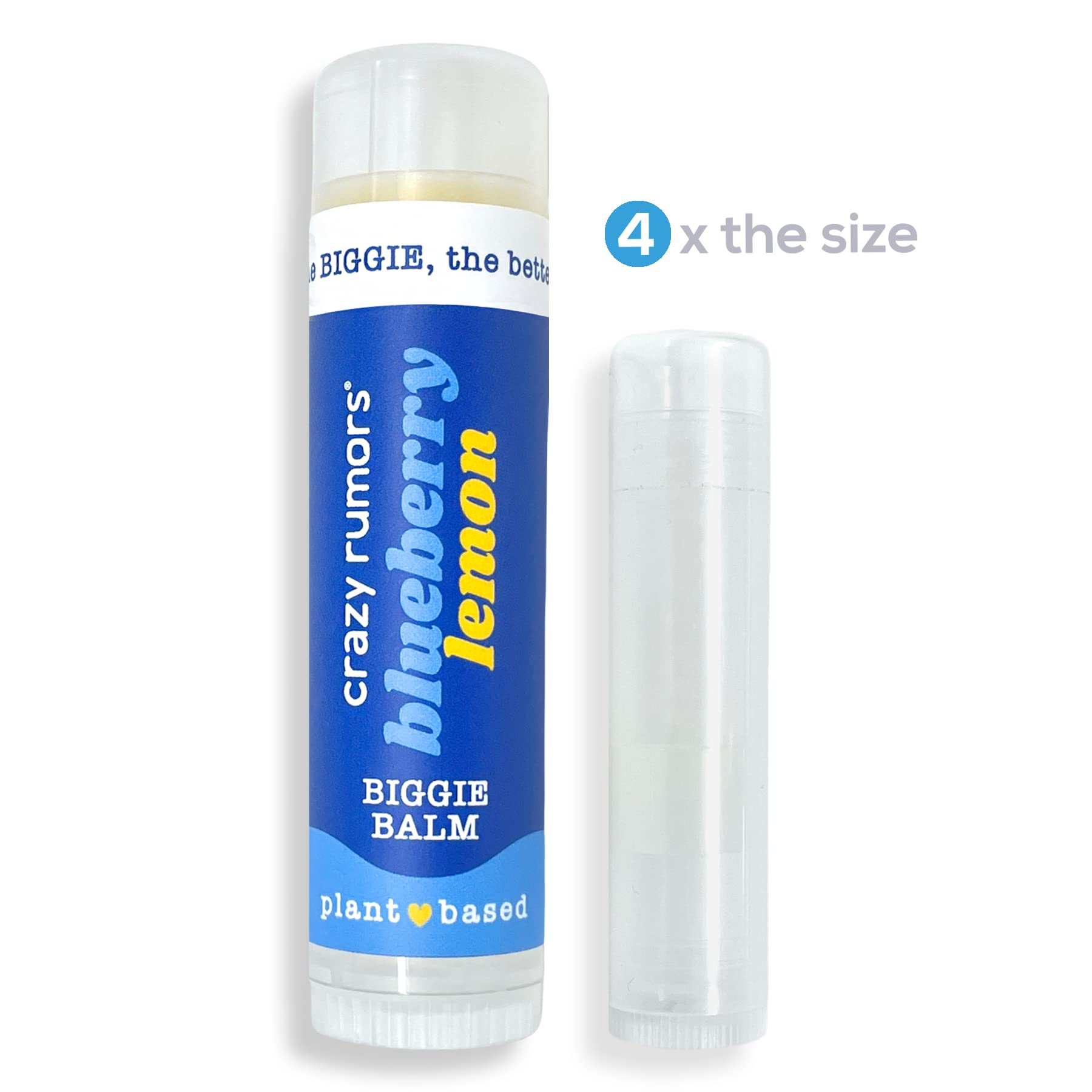 Crazy Rumors Biggie Blueberry Lemon Lip Balm – All-Natural Plant-Based, 0.55 oz (4x Standard)