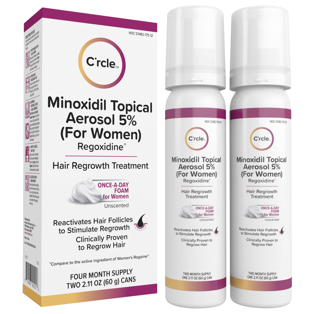 C'rcle Minoxidil 5% Foam for Women – Hair Regrowth & Thinning Hair Solution (4-Month Supply)