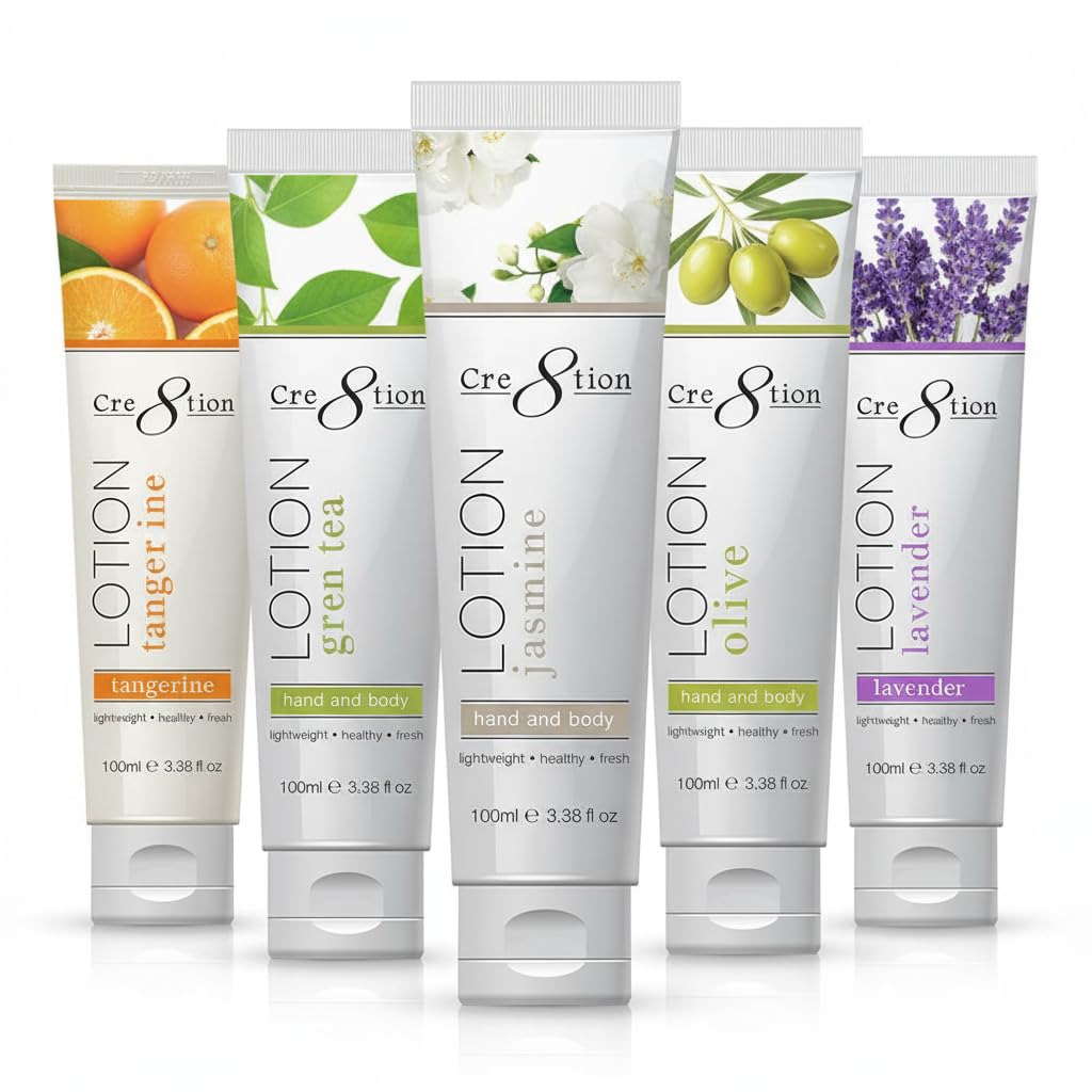 Cre8tion Premium Hand & Body Lotion — Made in Korea, Sample Pack (5 Scents) 100 ml