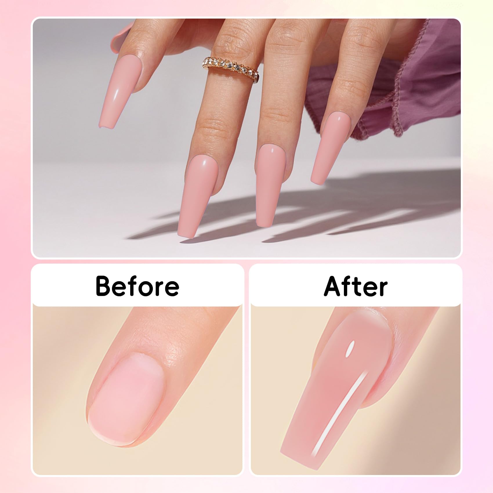 Creaglam Acrylic Powder 120g (4.23oz) – No Lamp Needed for Nail Extensions | Bubble-Free, Crystal-Clear Finish