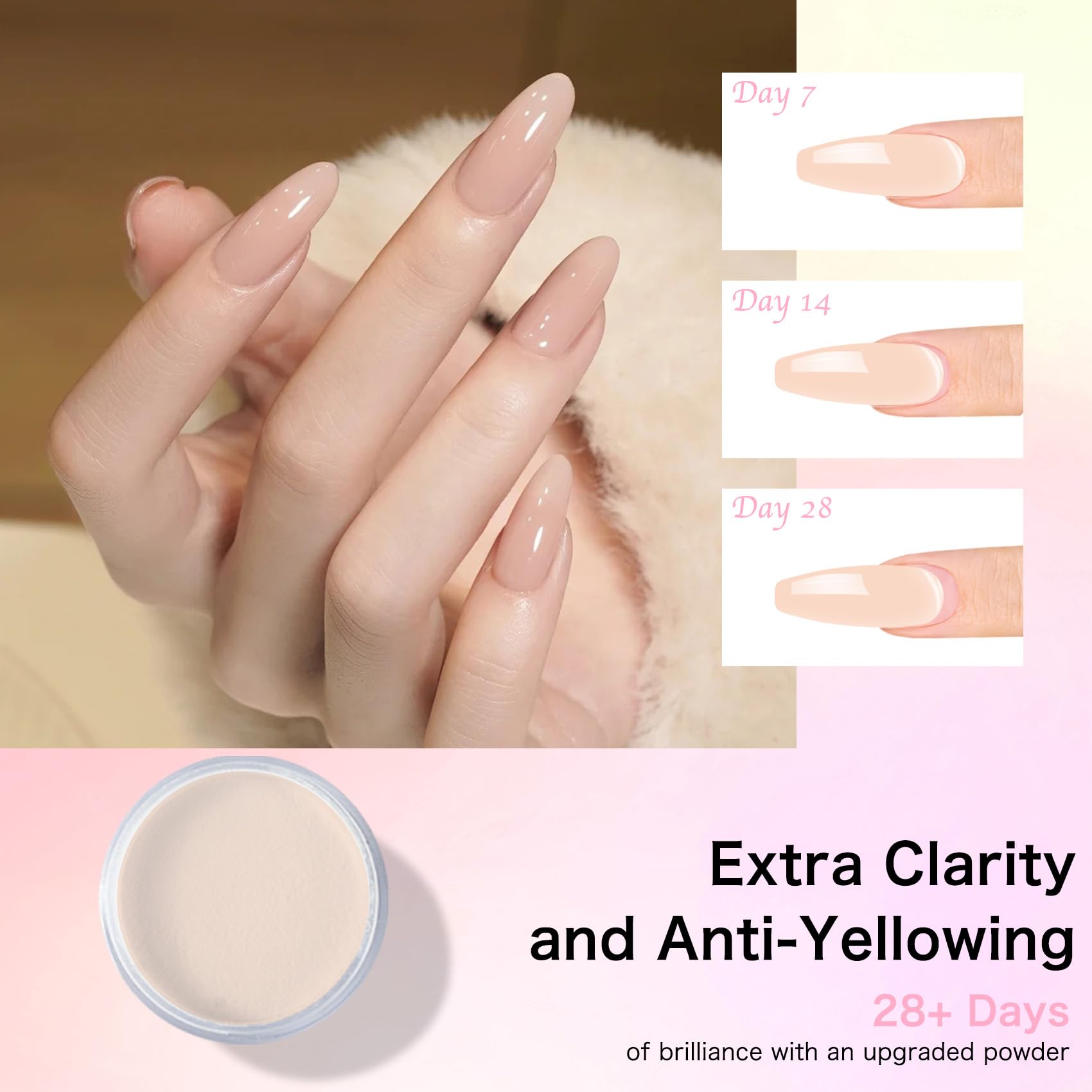 Creaglam Super Acrylic Powder 28g (3 Colors) Imperial Topaz, Carnelian & Autumn Blonde for 3D Nail Art – No Lamp Needed