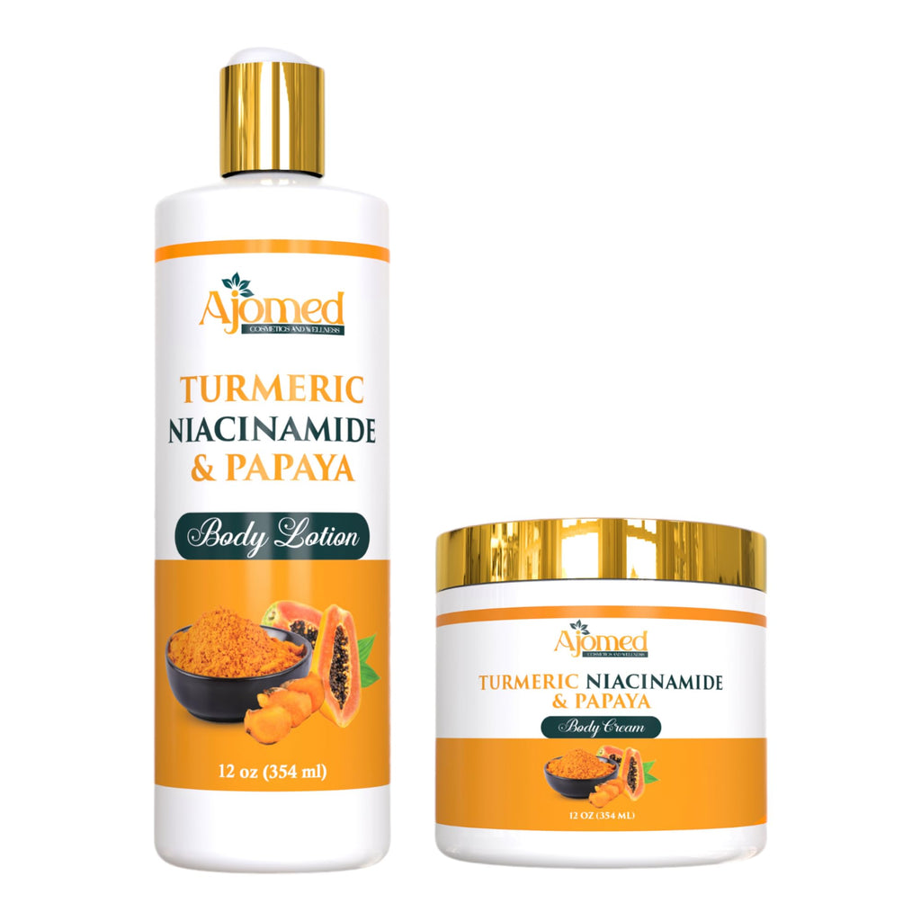 Turmeric Body Lotion with Niacinamide & Papaya – Handmade Moisturizer for All Skin Types | Even Tone, Dark Spots, Acne Scars