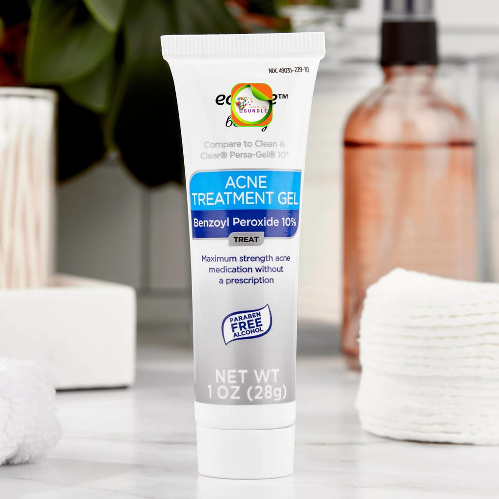 Equate 2-Pack 10% Benzoyl Peroxide Acne Gel | Fast Acting, Dermatologist Tested - Create and Bundle