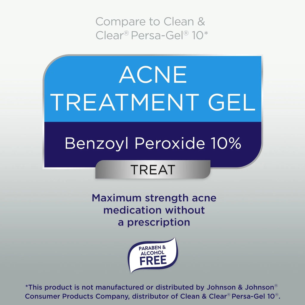 Equate 2-Pack 10% Benzoyl Peroxide Acne Gel | Fast Acting, Dermatologist Tested - Create and Bundle