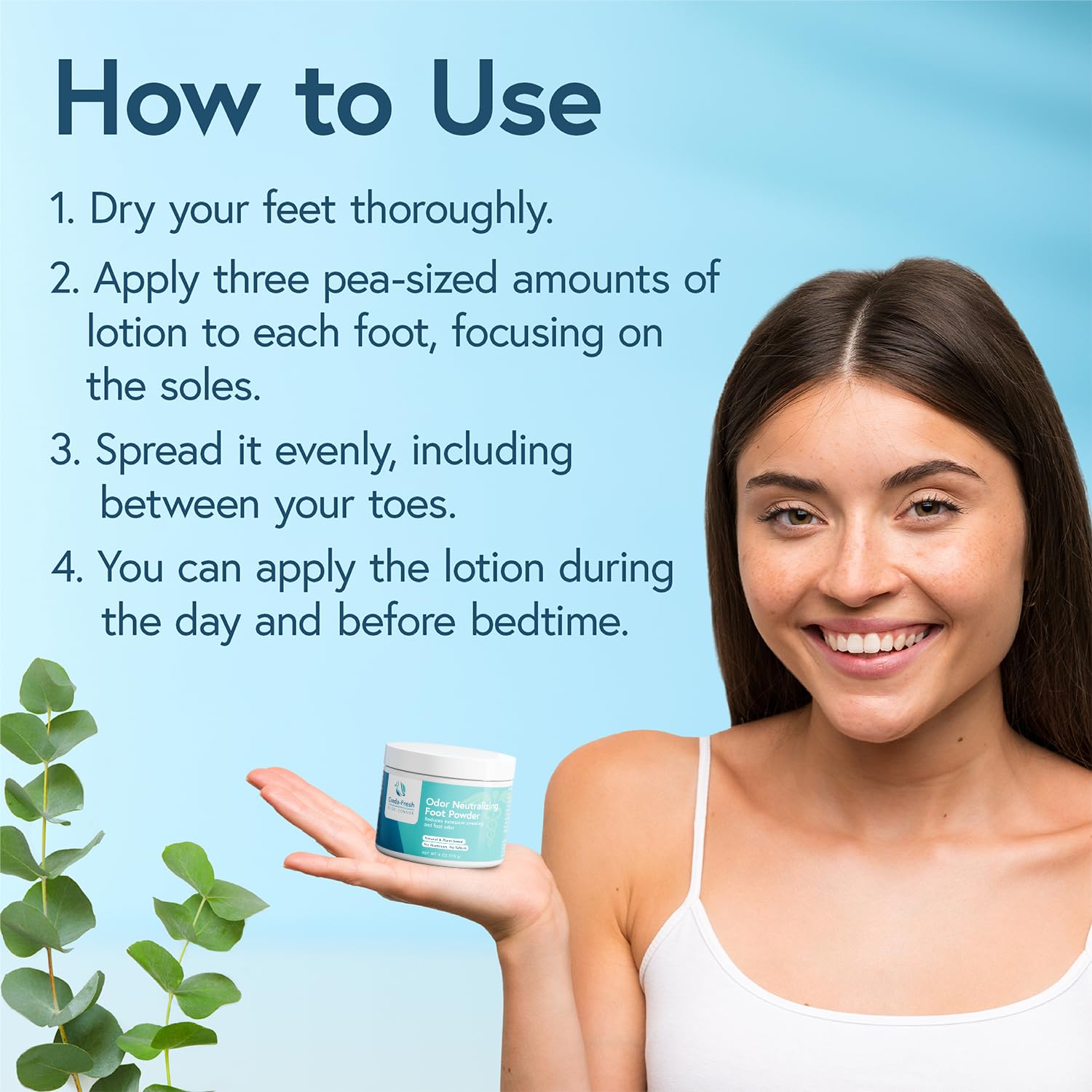 CREDA-FRESH Foot Lotion to Powder for Excessive Sweating – Plant-Based Odor Control