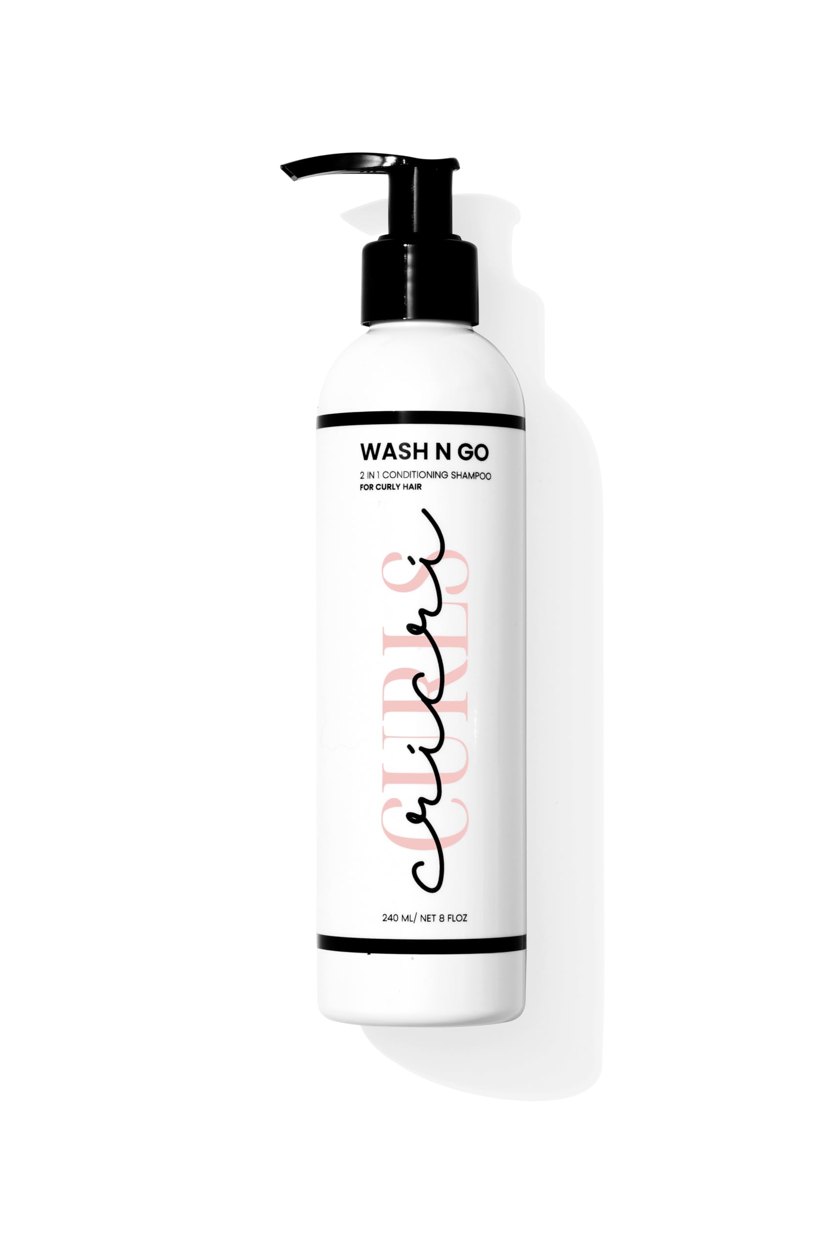 Cricri Curls Wash N Go 2-in-1 Conditioning Shampoo & Conditioner for Curly Hair - Paraben Free & Sulfate Free, 8 oz