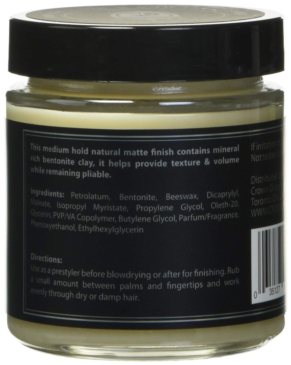 Crown Shaving Hippie Killer Matte Styling Clay — Lightweight, Natural Matte Finish, 4 oz