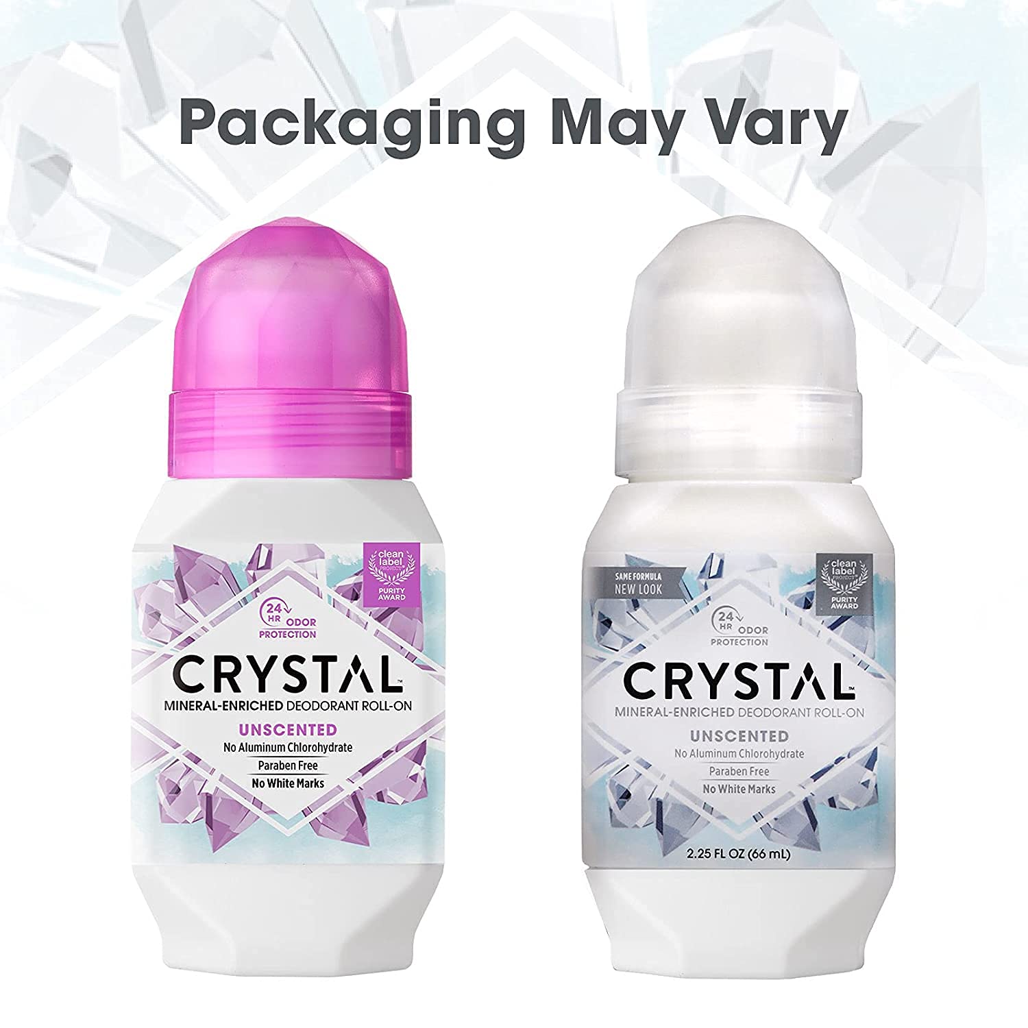 Crystal Essence CRYSTAL Mineral Deodorant Roll-On – Unscented, 24-Hour Odor Protection