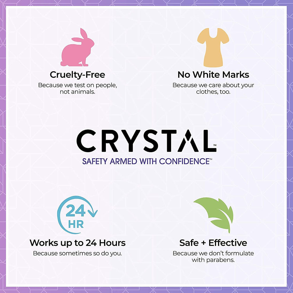 Crystal Essence Mineral Deodorant Roll-On – Lavender & White Tea, Pack of 5