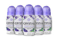 Crystal Essence Mineral Deodorant Roll-On – Lavender & White Tea, Pack of 5