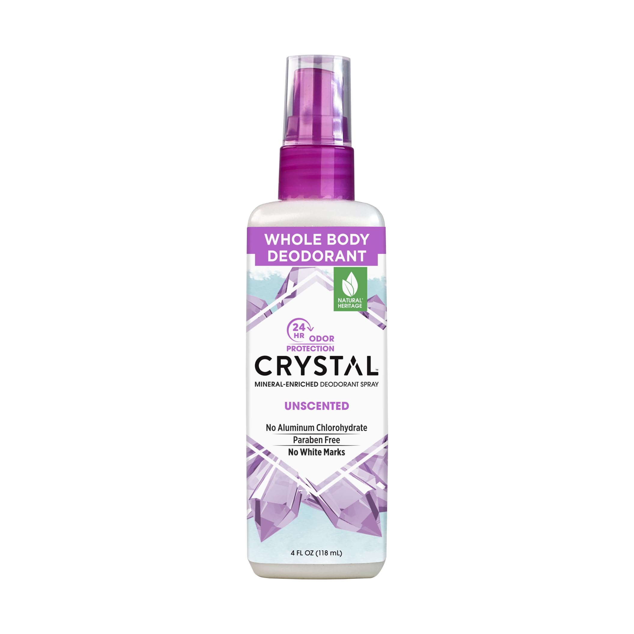 Crystal Essence Mineral Deodorant Spray, Unscented – All-Over Body Deodorant, 4 Fl Oz
