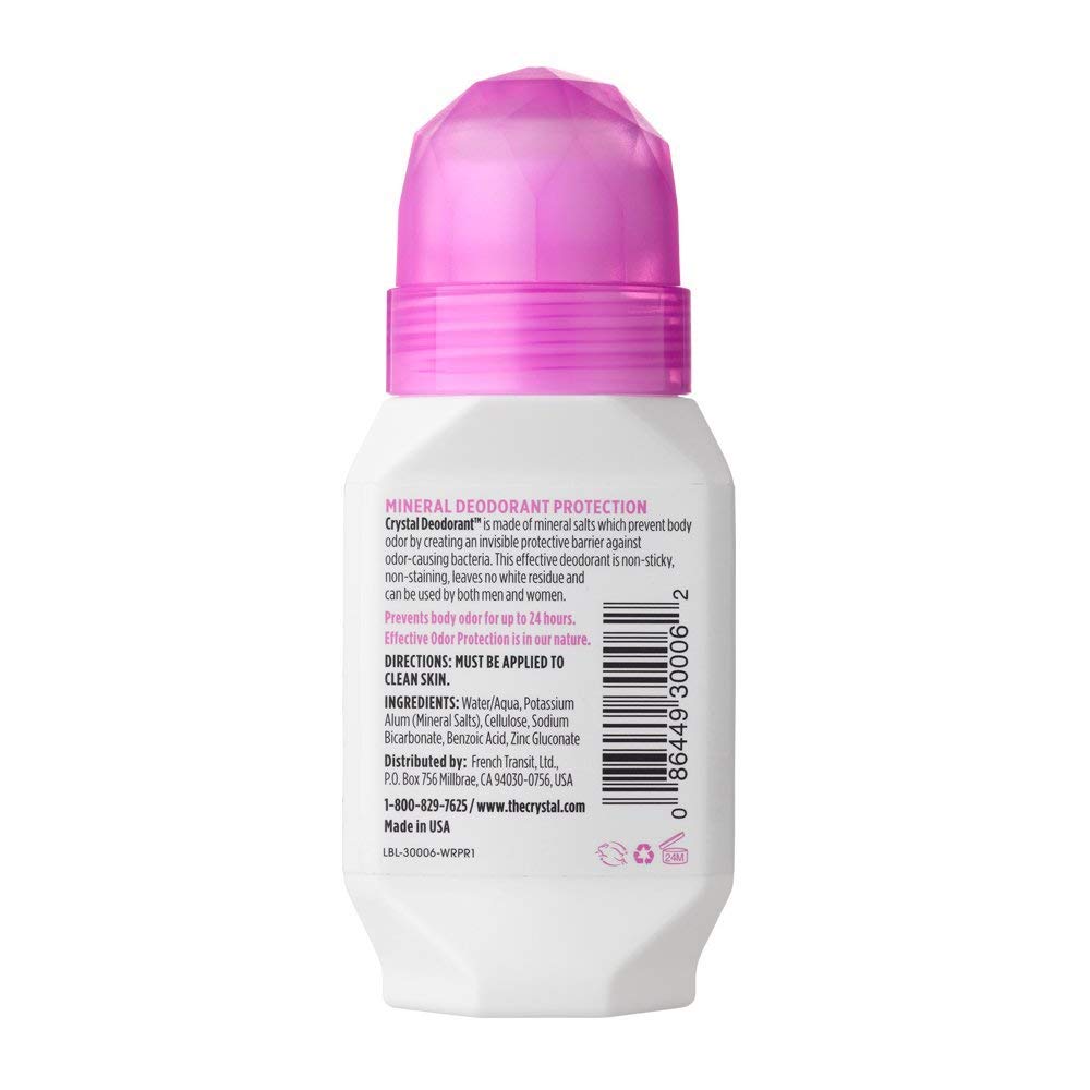 Crystal Essence Crystal Body Deodorant Roll-On – Unscented Mineral Deodorant, 2.25 oz, Pack of 12