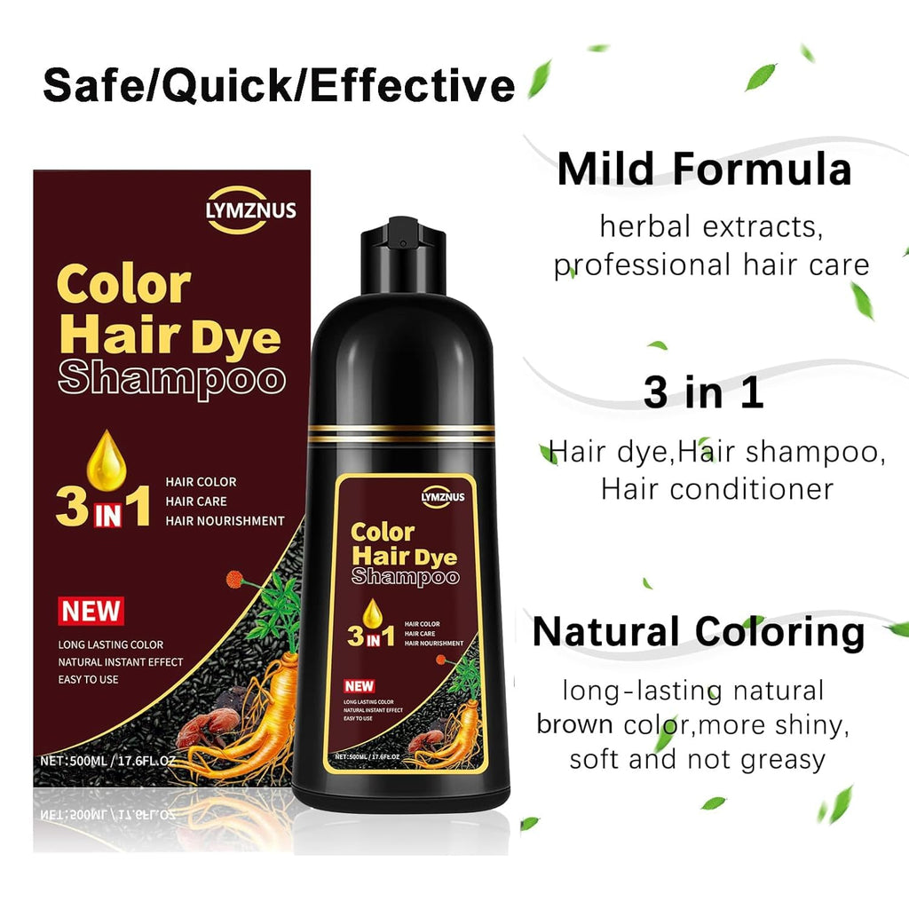 CSFDXD Golden Brown Hair Dye Shampoo 3-in-1 – Root Touch Up, 500ml